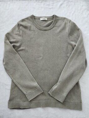 BUCK MASON Mens XXL Sunwashed Sage Green Cotton Knit Crewneck Sweater Minimalist